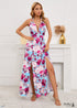 Boho Deep V-neck Blue Maxi Dress Eloise